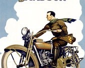 Harley-Davidson Vintage Motorcycle Rider Digital Reproduction   -    8 x 10 Print