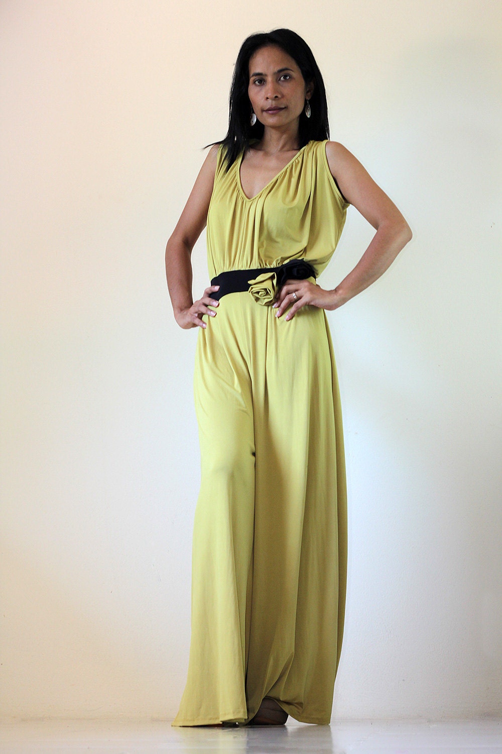 Jumpsuit  yellow/green jumper pants: Chic & Casual Collection - Nuichan