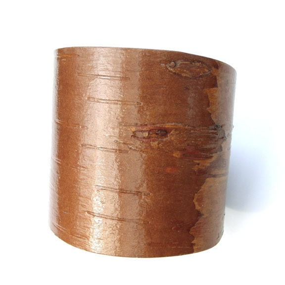 Large width birch bark cuff bracelet, Fawn