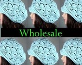 Wholesale Hats, Organic Cotton Newsboy Hats, Crochet Shells, Lot of 6, CHOOSE YOUR COLORS