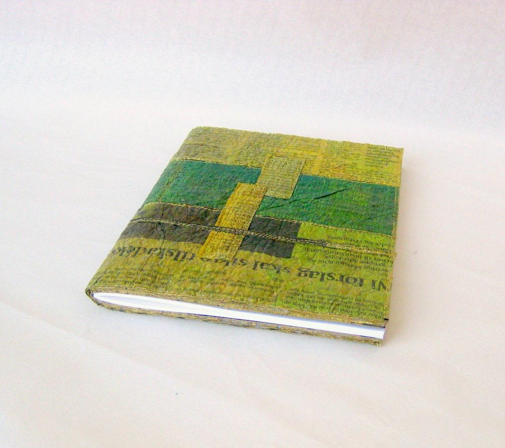 Covered notebook colored recycled Danish newspaper