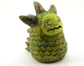 Polymer Clay Dragon Sculpture Green and Gold