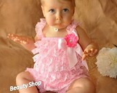 Pick ONE Baby Girl Lace Posh Petti Ruffle Rompers headband hair bow S M L