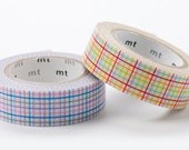 MT 2012 NEW- Japanese Washi Masking Tapes / Blue & Red Colorful Checker Grid for scrapbooking, packaging, party deco, card making