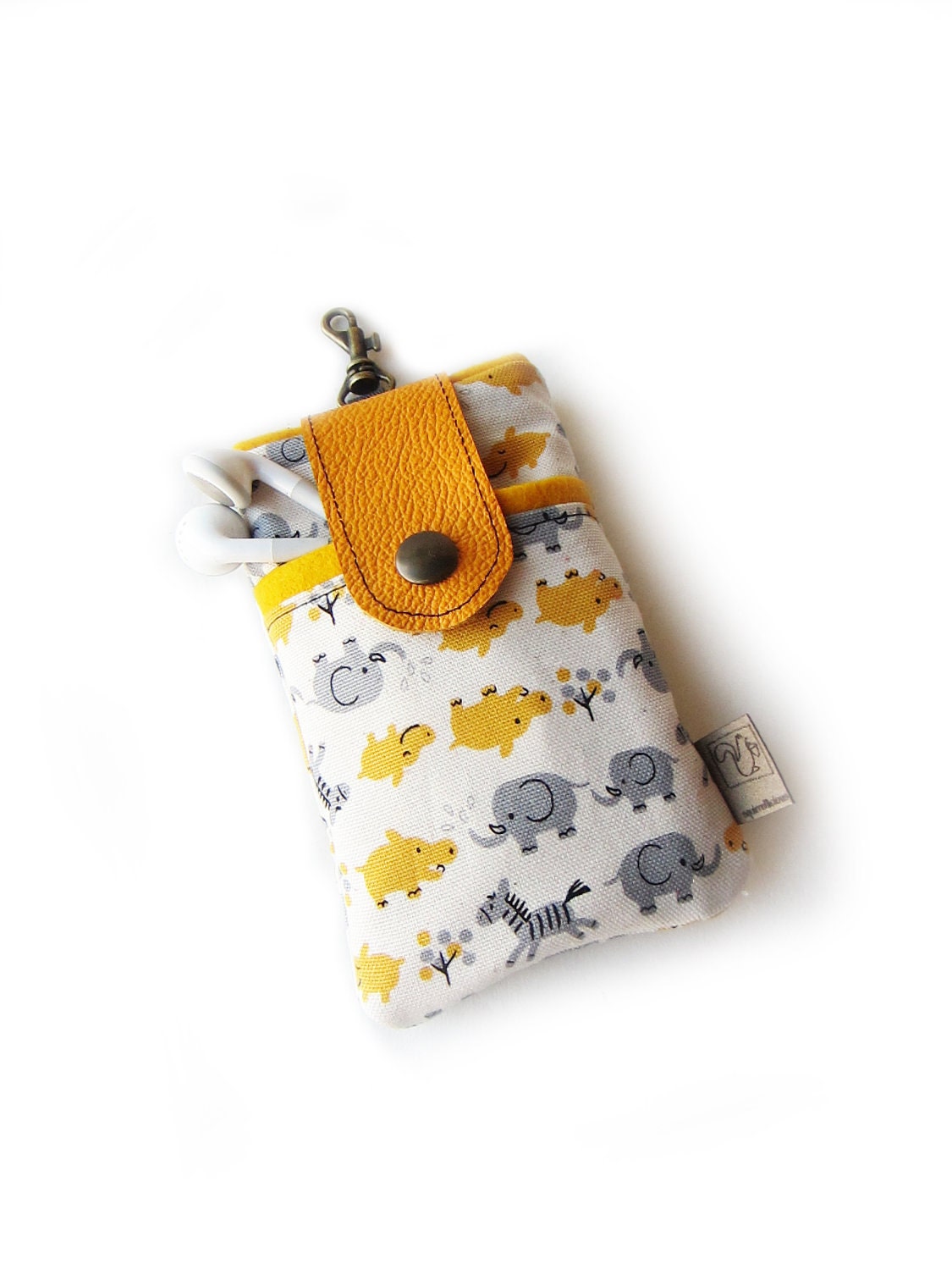 cellphone case with pocket safari animals cozy