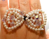 Swarovski Crystal & Pearl Bow Ring