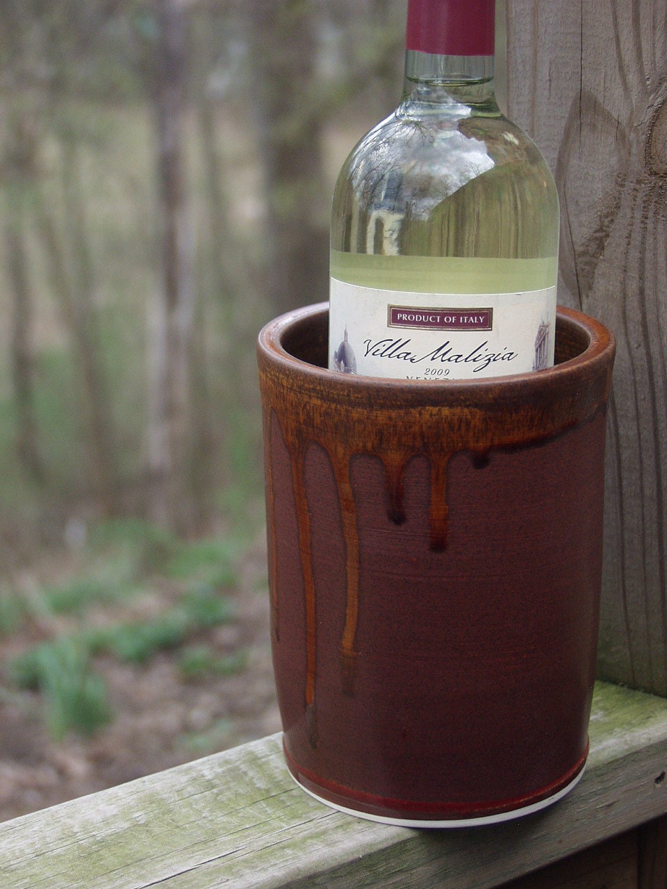 Wine Chiller Holder Utensil Holder Decanter Rustic Fireluster - Ready to Ship