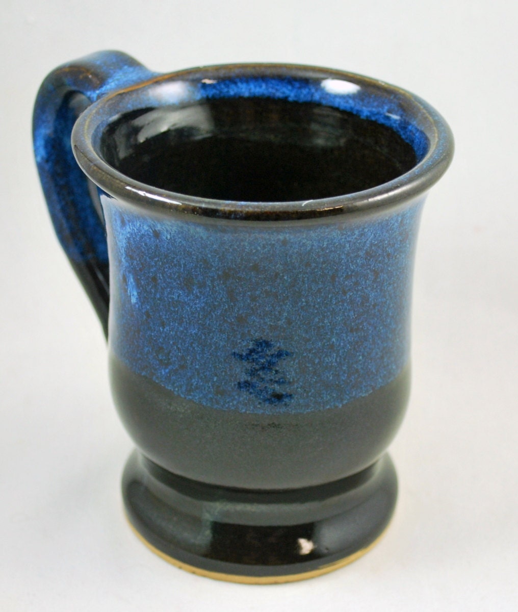 Large Black and Blue Man Size Mug Soneware Pottery