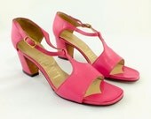 1960s Pink Leather Sandals by I. Miller Size 5M