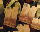 Postcards  Gift  Tags   Paris  Eiffel   Tower