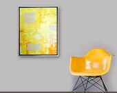 WiNK original abstract modern painting - gallery fine art - contemporary interior design - ooak home wall decor - yellow white mod