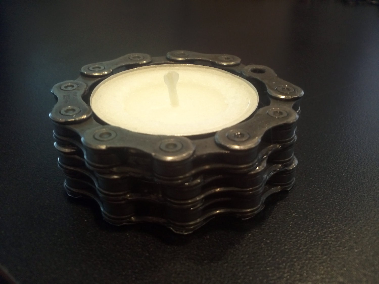 Bicycle Chain Tea Light Candle Holder - Reclaimed