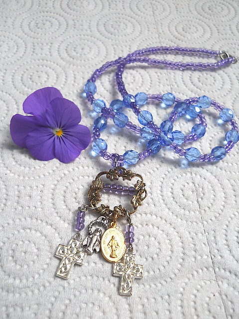 The Leaves of Mary in Purple and Blue - Free shipping US and Canada