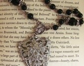 assemblage vintage rhinestone shoe buckle pendant necklace OOAK - free shipping