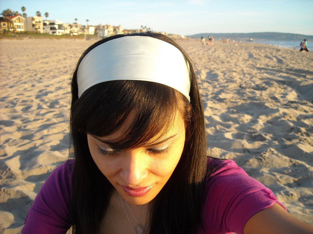 IVORY Satin 3 Inch Soft Fabric Headband Hair Wrap
