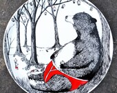 Hand Drawn Serving Plate - Big Bear Pants