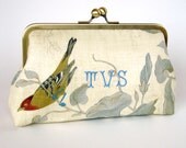 Monogram Option for Cotton Kisslock Frame Clutch Purses and Totes