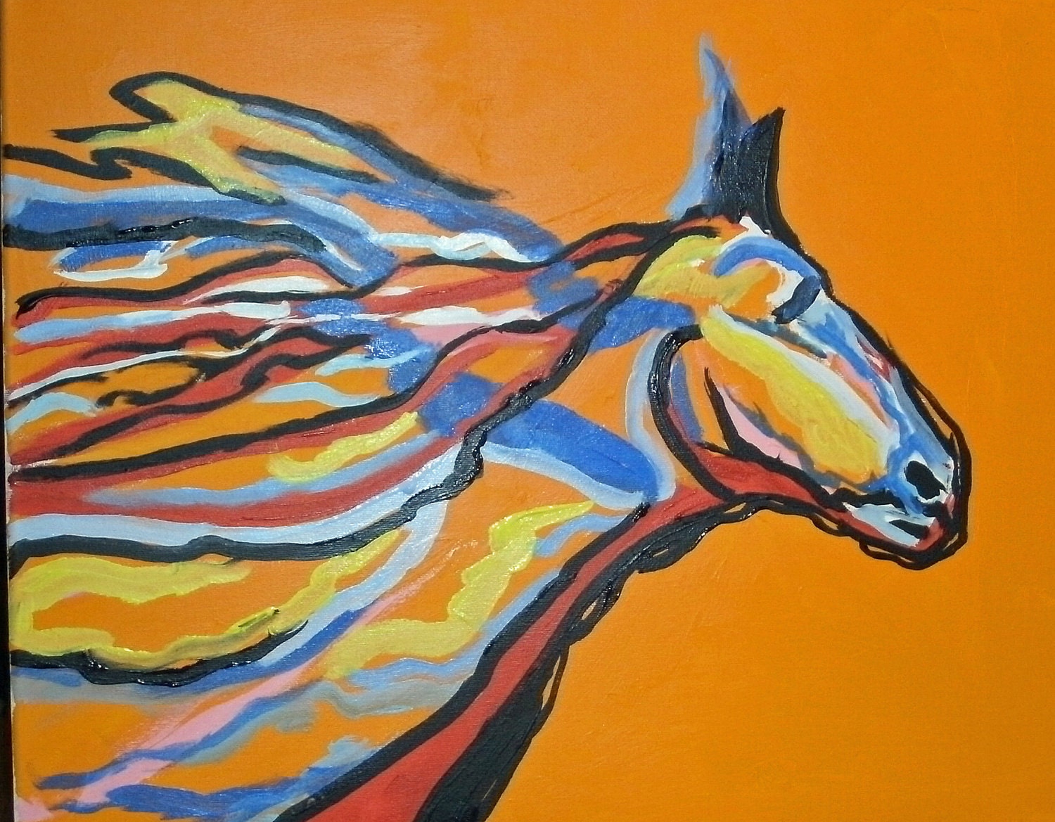An wild orange horse 16X20