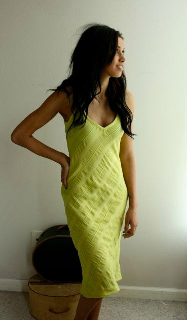 SALE 40% OFF slip dress - chartreuse (M)