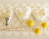 Heart Ornament Linen and Lace Filled with Lavender Token of Love Wedding Favor or Gift Topper by Mycherrytree Made to Order on Etsy
