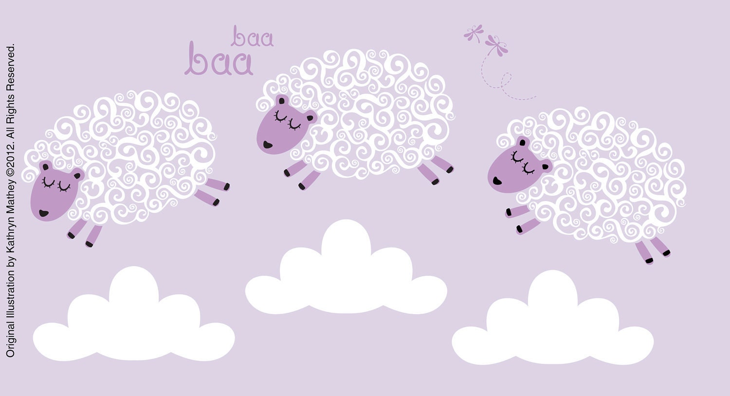 Spring 2012- Curly Sheep by KathWren - Vinyl Wall Decal