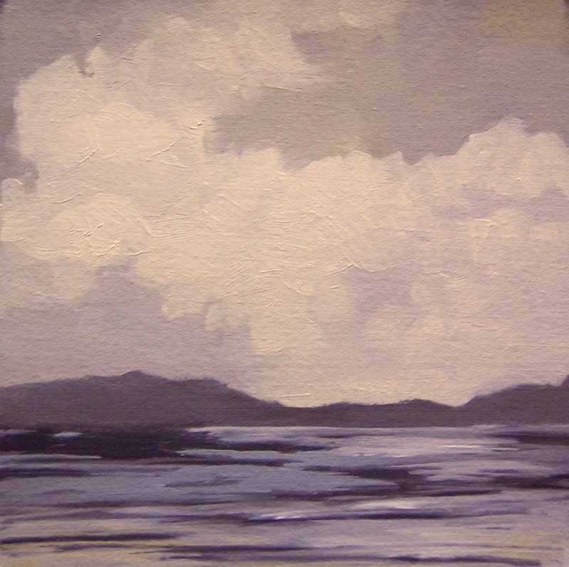 REMOTE, oil painting, 100% charity donation, original painting, landscape, 5x5, clouds, atmosphere, sky, horizon