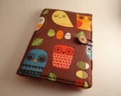 Kindle Cover, Robert Kaufman Retro Owls Kindle Cover brown, Kindle 4 Cover, Kindle Touch cover, Nook Cover, Kobo Cover, Sony Cover