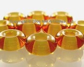 Lamp work Beads Glass Medium Topaz Large Hole SPACER SHOP