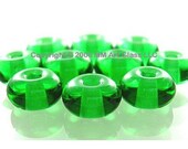 Glass Beads Lampwork Light Emerald Green SPACER SHOP