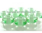 Lampwork Glass Beads Pale Emerald Green SPACER SHOP