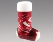 Christmas Stocking Red Lamp work Beads Glass SPACER SHOP