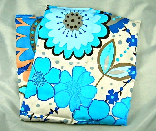 Hip/Extended Back Pack Hot/Cold Therapy Organic Flaxseed Rice Lavender Microwavable Spa Gift Blue Rose Floral Medallion