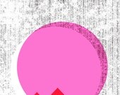 Sun Mountains - hand silkscreen printed geometric nature art print - limited edition