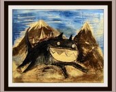 Storybook Art, Wall Art, Outsider Art, Mixed Media Painting, Artwork for Kids, Wall Art, Nursery Art, Kids Room