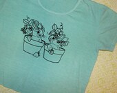 aqua bunny and strawberries crop top