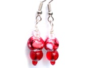 Dangle Earrings - Red, Beaded, Dangle Earrings