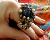 Opacified Purple Cocktail Ring
