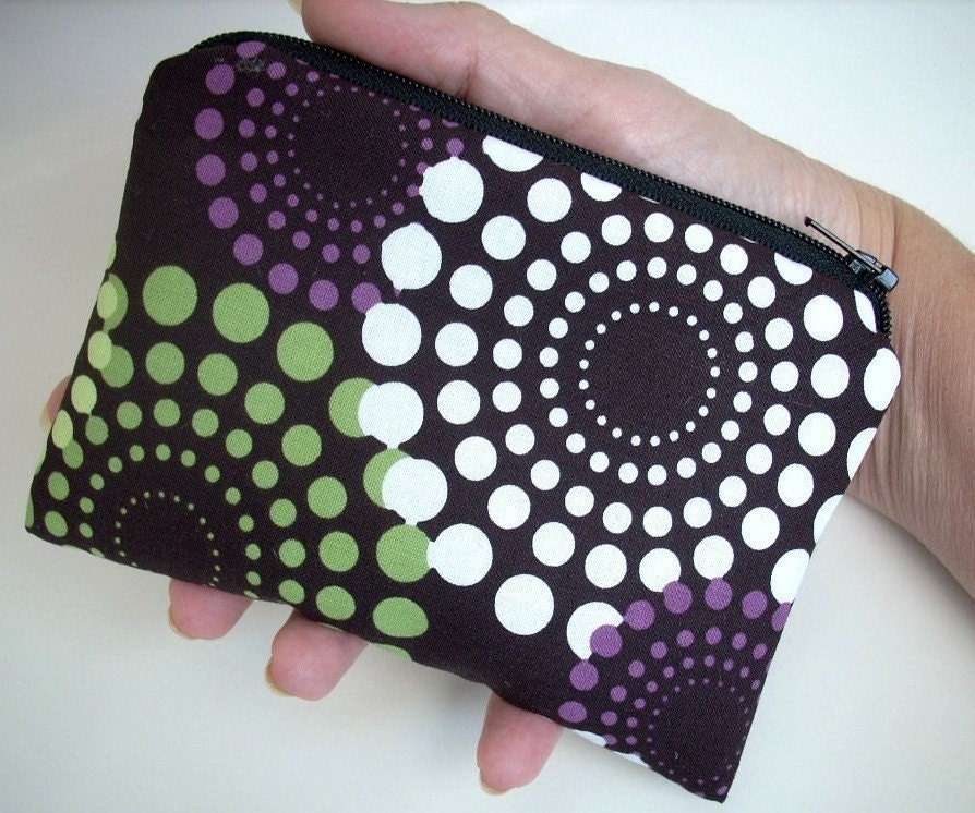 SALE Coin Purse Padded Little Zipper  pouch Gadget Case -Lavender Retro Swirls