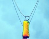 Dichroic Glass Necklace - Firey Reds - Can be strung on Silver, Gold or Leather Cord