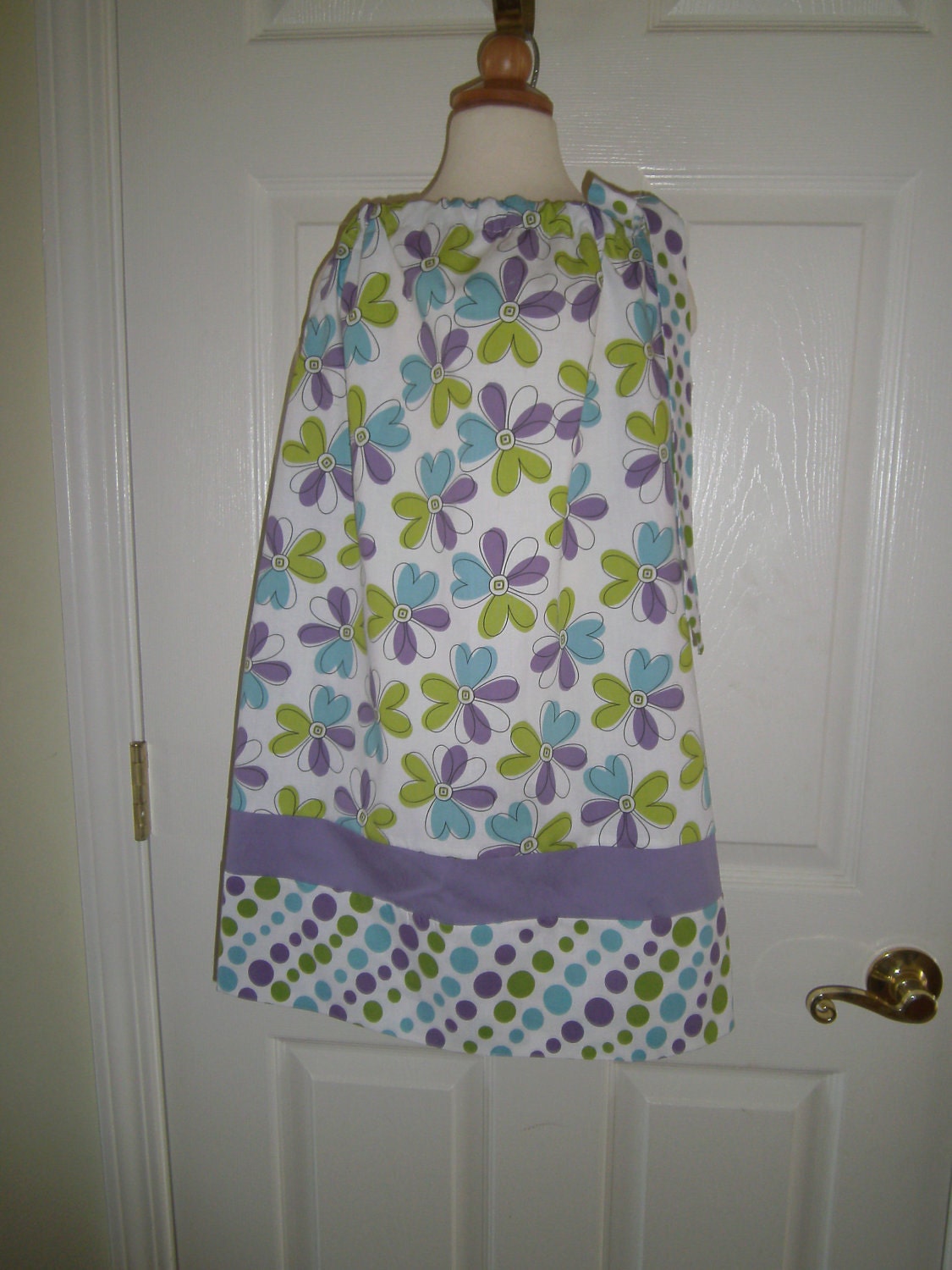 Pillowcase Dress, Girls, Floral,  Purple,Blue, Green, Size 6
