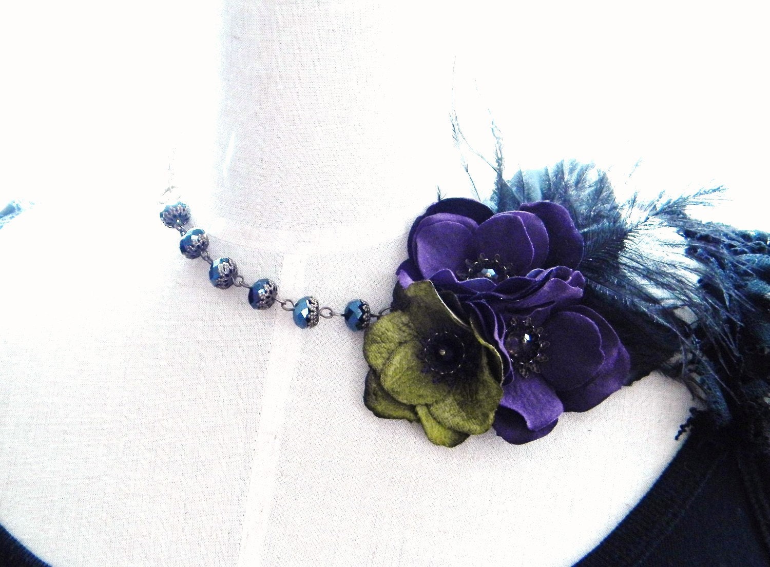 Statement Necklace Purple Plum Occasion Set - The Lisbeth