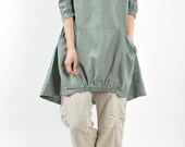 Breath/women clothing/blouse/top/loose/linen/casual/custom made