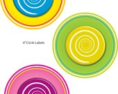 Candy Land Birthday Party 3 Circle Label Package