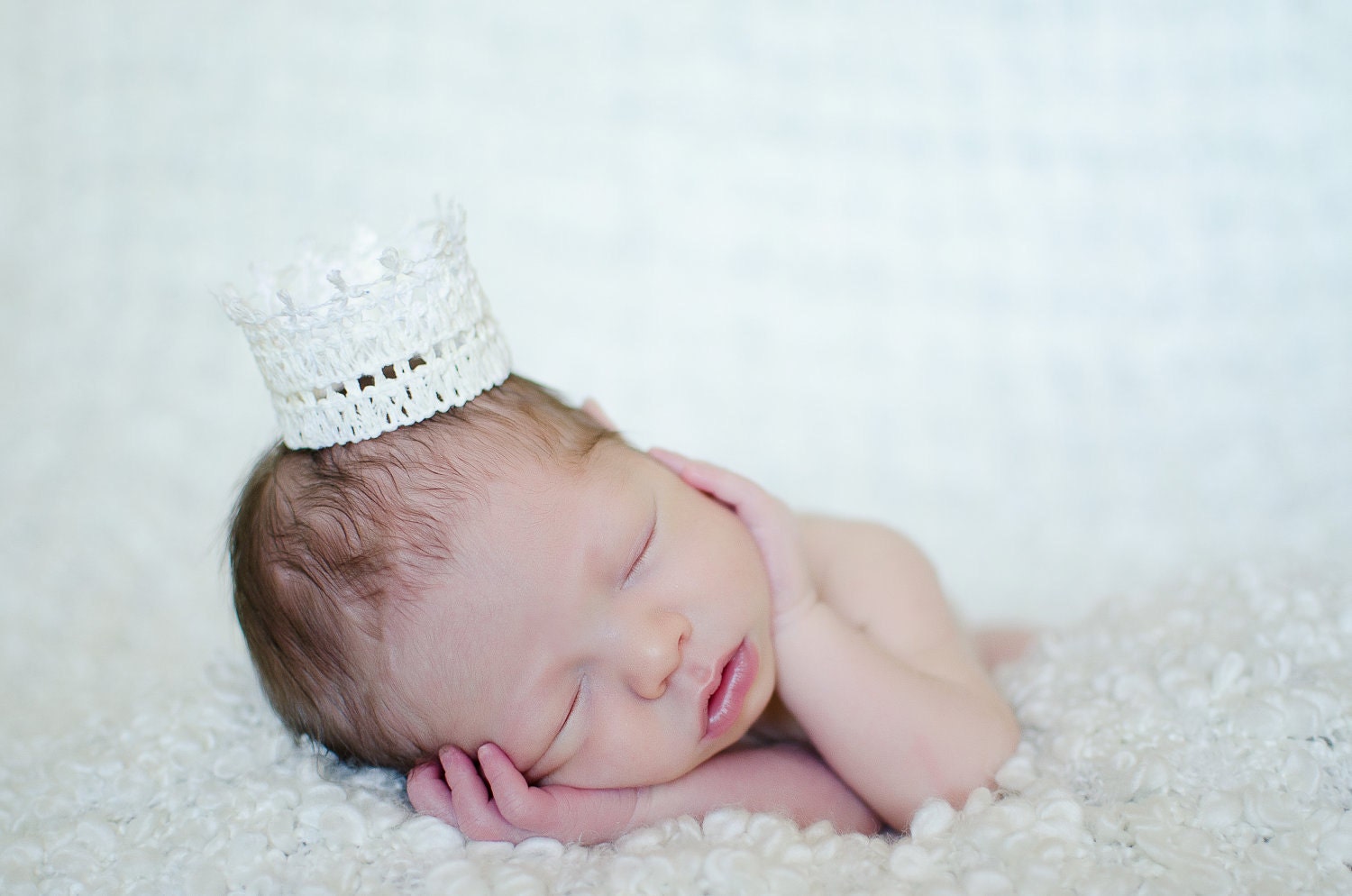 Off White Lace Newborn Crown Photography Prop Teeny and Sweet