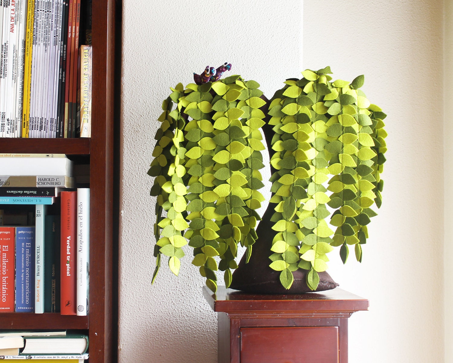 Big Weeping willow with two birds- Felt Tree
