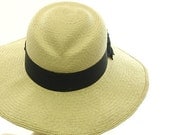 Summer Hat - Wide Brim Hat for Women Valentine Grueso Straw Sun Hat - Size Large - TheMillineryShop