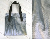 Brown grey tote bag made from shop poster - marketbag - upcycled materials