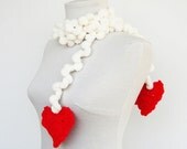 Valentine's Day Scarves. Heart to heart crochet scarf. cozy valentine romantic fashion. for her EtsyXO