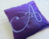 Lavender Sachet with Personalized Hand Embroidered Initial by Dolce Dreams