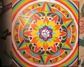 CUSTOM Mayan Rainbow Mandala-1x1 ft Acrylic Painting